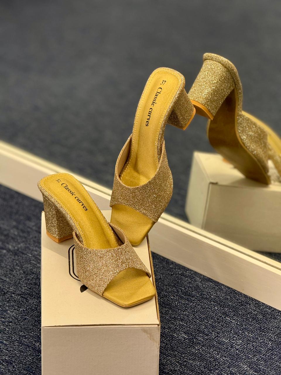 Glitz & Glam Heels - Gold