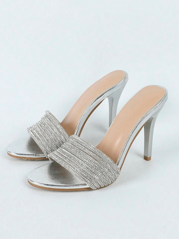 silver pencil heels