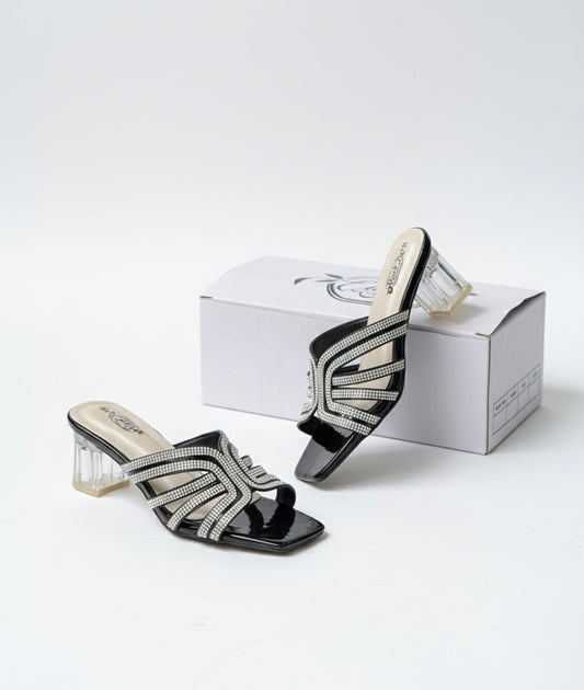 Zaisha Glass Heels - Black