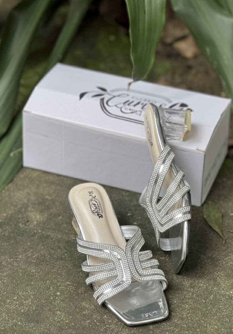 Zaisha Glass Heels - Silver