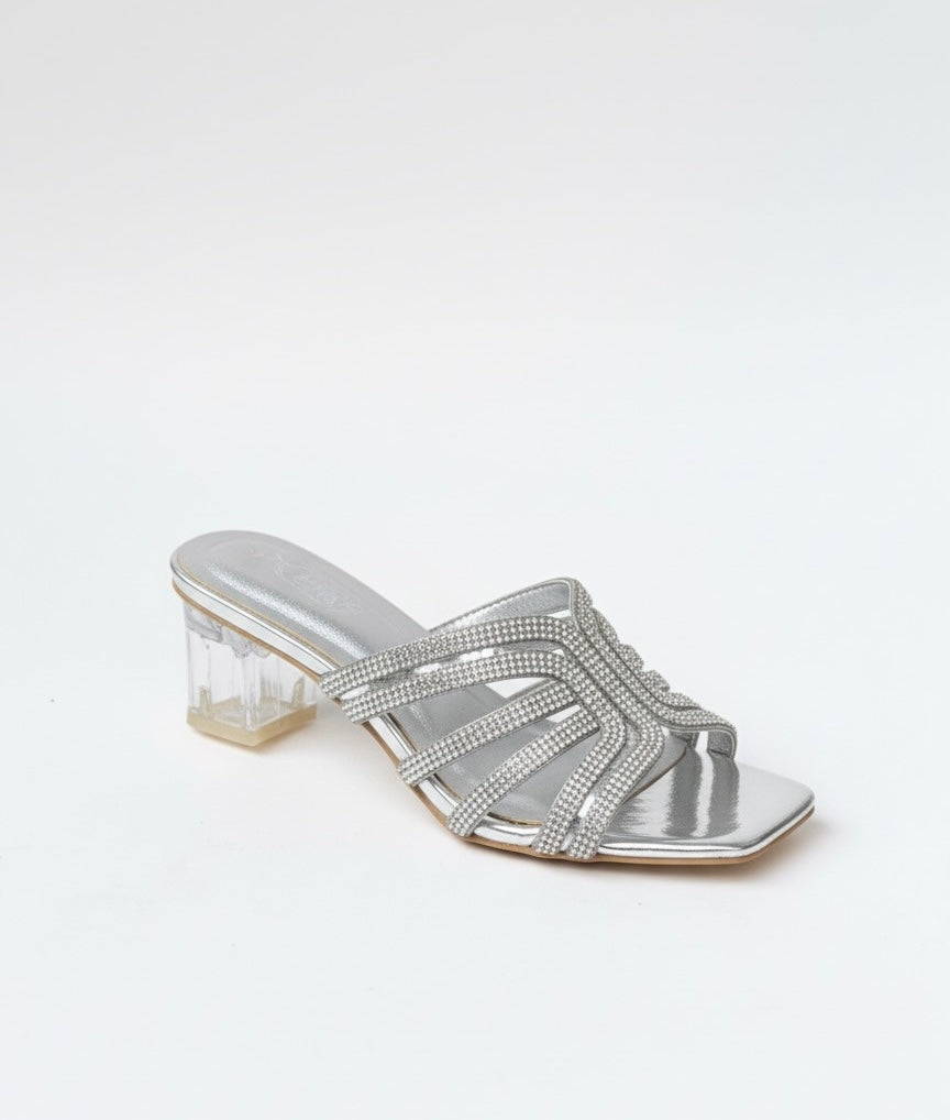 Zaisha Glass Heels - Silver